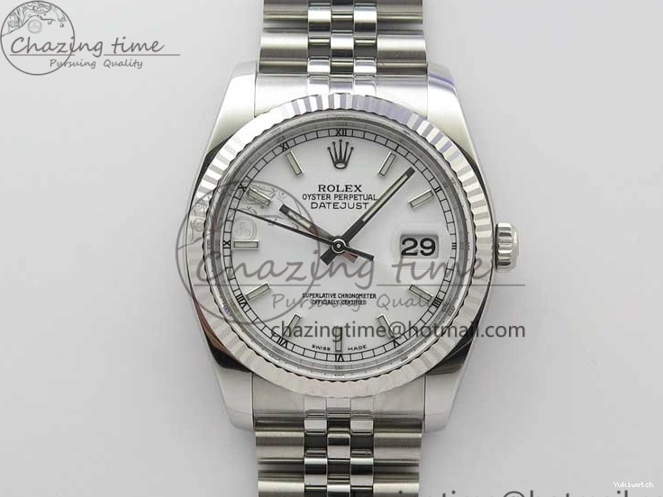 on Steel Edition 116234 Dial 36 SS 1:1 DateJust 904L White V3 SH3135 Jubilee ARF Best Bracelet 0501